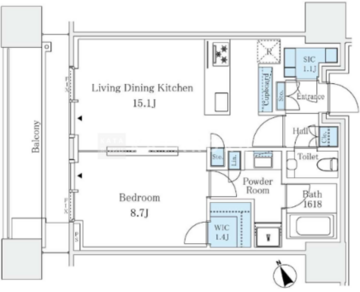 麻布台ヒルズレジデンスＢ棟 2814 間取り図