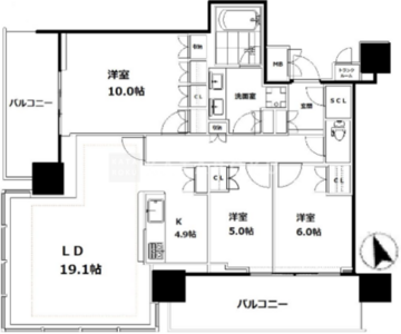パークコート浜離宮ザタワー 2001 間取り図