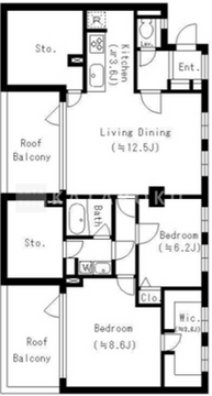 レジディア六本木檜町公園 508 間取り図