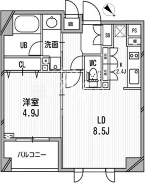 クリオ渋谷ラ・モード 308 間取り図