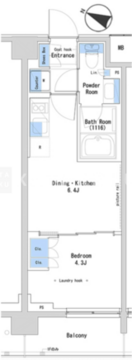 ルフォンプログレ中野富士見町 203 間取り図