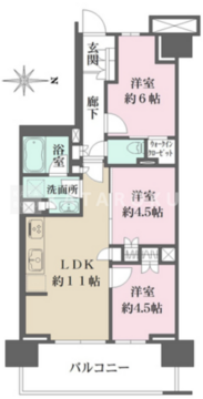 ザ・パークハウス亀戸九丁目 805 間取り図