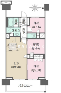 ザ・パークハウス亀戸九丁目 1002 間取り図