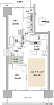 ザ・パークハウス亀戸九丁目 405 間取り図