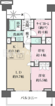 ザ・パークハウス亀戸九丁目 502 間取り図