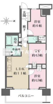 ザ・パークハウス亀戸九丁目 705 間取り図