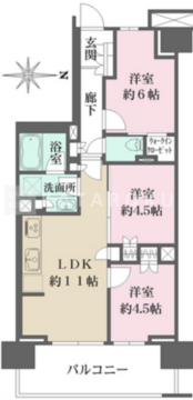 ザ・パークハウス亀戸九丁目 1305 間取り図