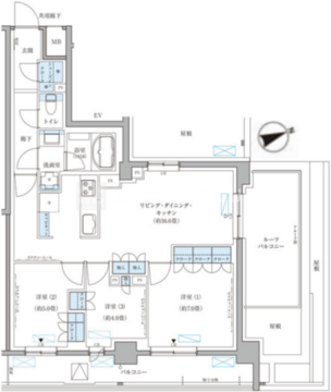 パークアクシス文京本郷 802 間取り図