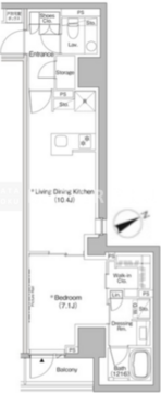 ザ・パークハビオ日本橋茅場町 301 間取り図