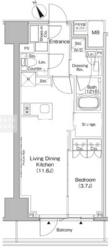 ザ・パークハビオ日本橋茅場町 507 間取り図