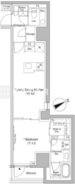 ザ・パークハビオ日本橋茅場町 801 間取り図