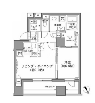 パークハビオ八丁堀 1109 間取り図