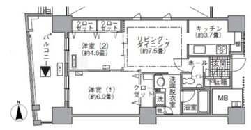 アクティ汐留 512 間取り図