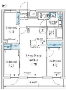 プライムブリス中野富士見町1 404 間取り図