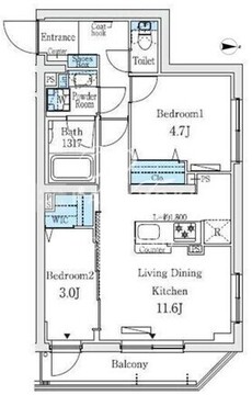 プライムブリス中野富士見町1 406 間取り図
