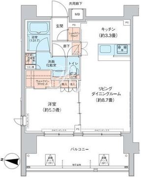 オルタナ菊川1 705 間取り図