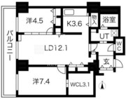 シティコート目黒 4-1007 間取り図
