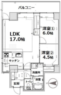 シティコート目黒 2-310 間取り図