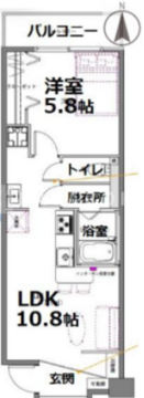 シティコート目黒 3-313 間取り図
