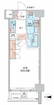 オルタナ菊川1 505 間取り図