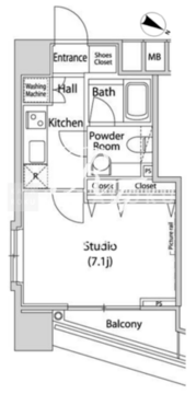 ファーストリアルタワー新宿 1607 間取り図