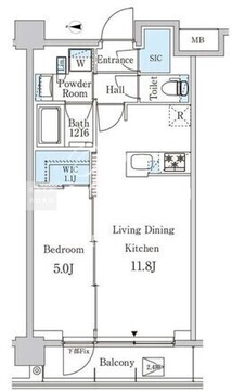 ジオエント中野弥生町 302 間取り図