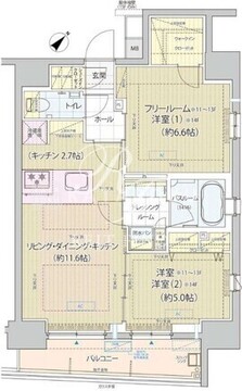 レビスタ白金高輪 1403 間取り図