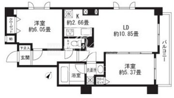 レジディア三軒茶屋2 104 間取り図