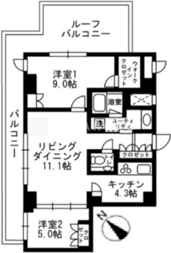 アーバンパーク代官山 2-704 間取り図