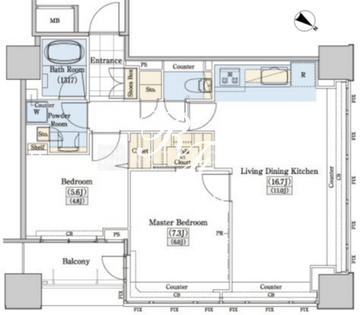 レジディアタワー上池袋 TW-1510 間取り図