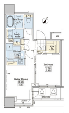 レジディアタワー上池袋 TW-1814 間取り図