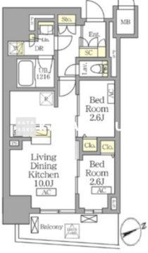 テラス北千住 604 間取り図