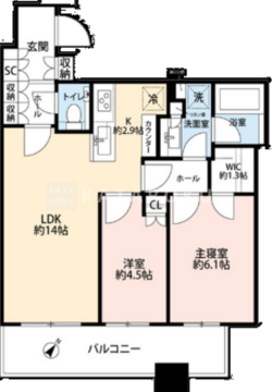 パークタワー勝どき S-28F 間取り図