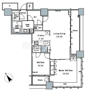 ザ・東京タワーズミッドタワー 1108 間取り図