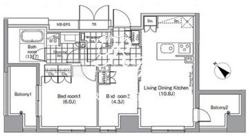 パークハビオ赤坂 809 間取り図