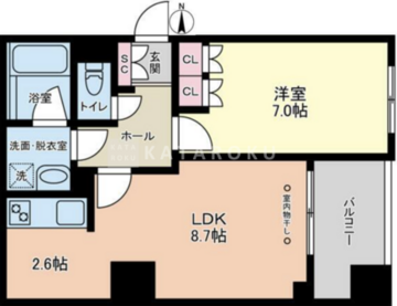 ヴィアーレ四谷 202 間取り図