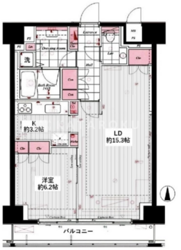 コンパートメント東京中央 1105 間取り図