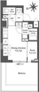 ブランシエスタ荻窪 206 間取り図