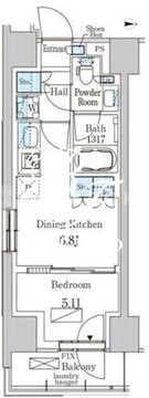 パークアクシス品川天王洲アイル 819 間取り図