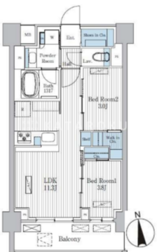 テラ蚕糸の森 308 間取り図