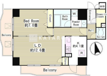 アルブル高輪 1104 間取り図