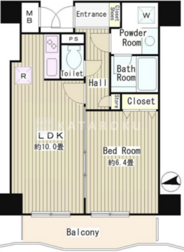 アルブル高輪 605 間取り図