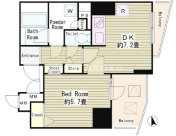 アルブル高輪 1102 間取り図