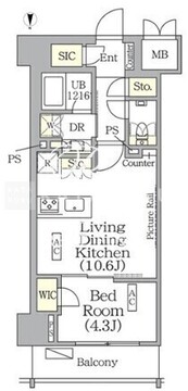 ザ・パークハビオ神楽坂レジデンスサウス 423 間取り図