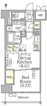 ザ・パークハビオ神楽坂レジデンスサウス 425 間取り図