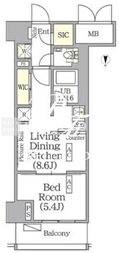 ザ・パークハビオ神楽坂レジデンスサウス 619 間取り図