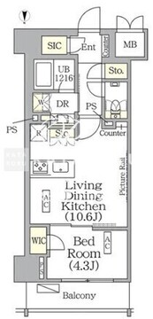 ザ・パークハビオ神楽坂レジデンスサウス 623 間取り図