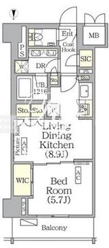 ザ・パークハビオ神楽坂レジデンスサウス 625 間取り図