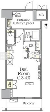 ザ・パークハビオ神楽坂レジデンスサウス 817 間取り図