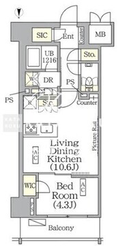 ザ・パークハビオ神楽坂レジデンスサウス 823 間取り図